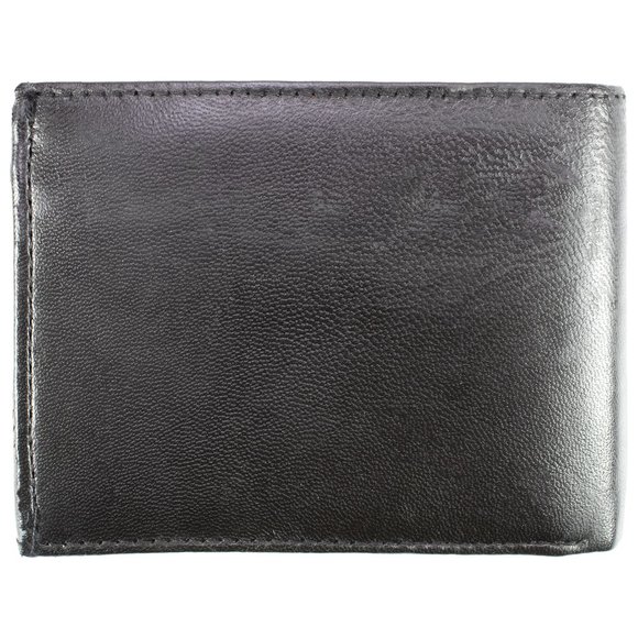 Leather Mens Wallet in Lambskin Leather, Black, Bifold Wallet - Picture 13 of 14